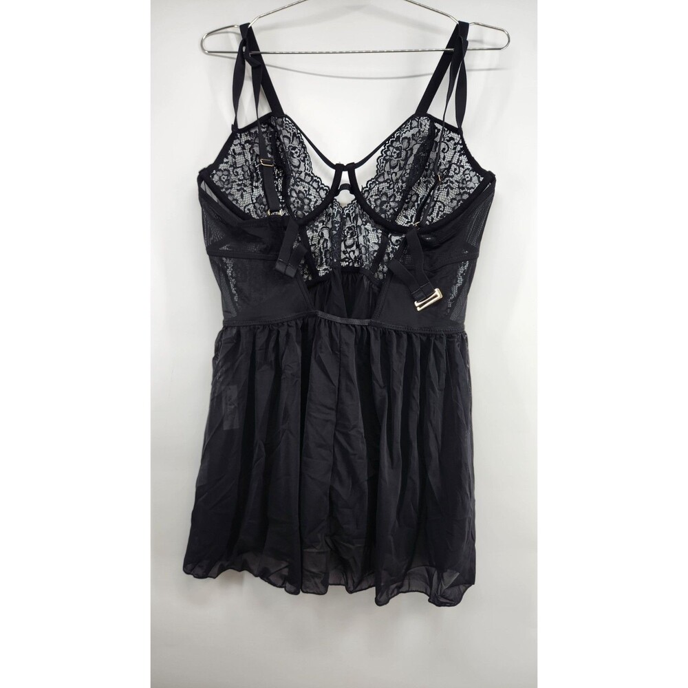 Adore Me Women's‎ 2X Jet Black Rae Babydoll Lingerie Sleepwear NWT - Picture 7 of 9
